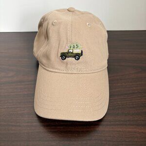 Frasier Sterling Jeep Tree Embroidered Tan Baseball Hat One Size NWT